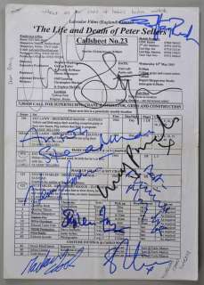 The Life and Death of Peter Sellers, production used seven page call sheet signed to front page by… | Ewbank’s