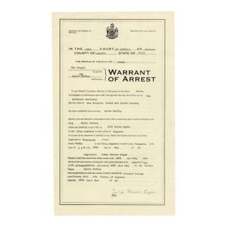 The Shawshank Redemption (1994) | Captain Byron Hadley’s (Clancy Brown) Arrest Warrant | Propstore