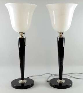 The Golden Compass - Pair of black stemmed table lamps with white tulip shades used in the film.… | Ewbank’s
