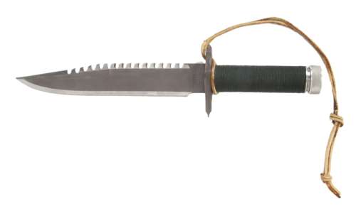 Lot 191 - SYLVESTER STALLONE "JOHN RAMBO" #1 "HERO" SURVIVAL KNIFE FROM "RAMBO: FIRST BLOOD" (WITH DVD)