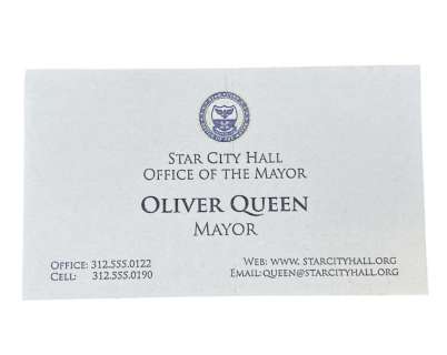 Lot 38 - Arrow TV Series (2012-2020) - Oliver Queen Mayor Business Card