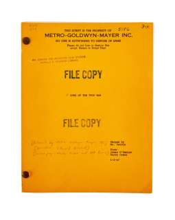 Lot 276 - WILLIAM POWELL: "SONG OF THE THIN MAN" FILM SCRIPT