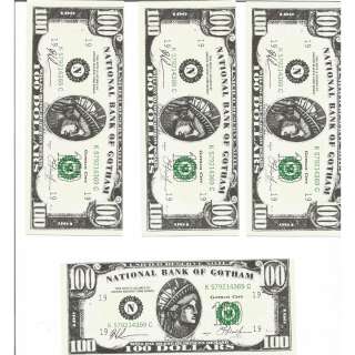 Gotham prop lot of four bills from Batman Forever with letter from Star Wares | Piece of the Past