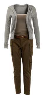 Lot 318 - TOMB RAIDER | ALICIA VIKANDER "LARA CROFT" SCREEN-WORN ENSEMBLE (WITH DVD)