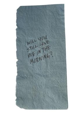 Click (2006) - Adam Sandler "Will you still love me in the morning?" Napkin Note | Hanlin Auction Service