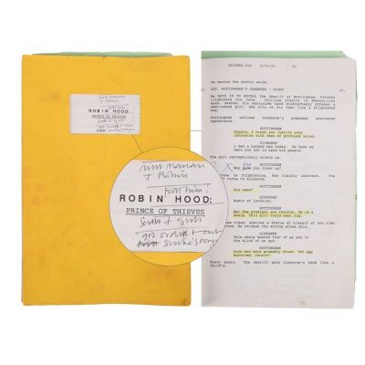 ROBIN HOOD: PRINCE OF THIEVES (1991) - Lot #130 : The Alan Rickman Archive: Bound Primary Hand-Annotated Shooting Script and Photo