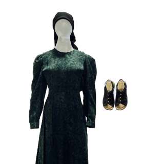 Lot 59 - Women Talking Mariche‘s Jessie Buckley Long Sleeve Dress, Slip, Pocket, Prayer Cover & Sandals