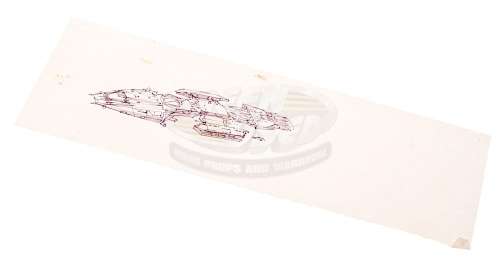 Battlestar Galactica (1978) (TV) - Original Ralph McQuarrie "Galactica" Concept Sketch | ScreenUsed