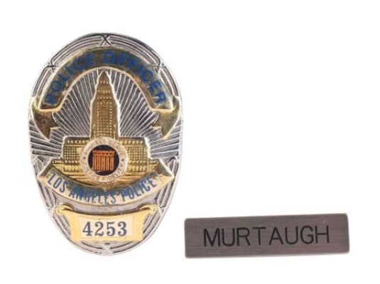 LETHAL WEAPON 3 (1992) - Lot #256 : Mike Papac Collection: Roger Murtaugh‘s (Danny Glover) LAPD Badge and Nameplate