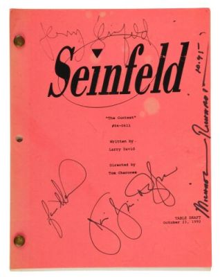 SEINFELD (T.V. SERIES, 1989-1998) - Lot #330 : Key Cast-Autographed Bound "The Contest" Table Draft Script