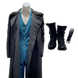 Snowpiercer Kevin’s Tom Lipinski Button-Front Coat, 3 Piece, Single-Breasted Suit, Long Sleeve, Button-Front Shirt, Belt & Boots | VIP Fan Auctions