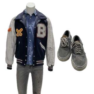 Lot 2 - Dark Harvest Jim Shepard‘s Britain Dalton Jacket, Button-up Shirt, Tank Top, Jeans, Socks & Sneakers