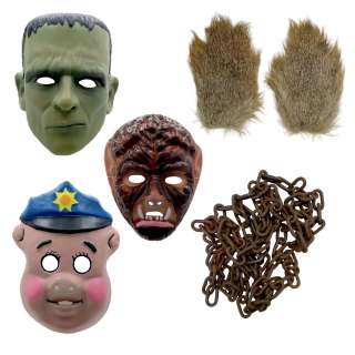 Dark Harvest Wrist Fur, Police Pig Mask, Frankenstain Mask, Wolf Mask & Chain | VIP Fan Auctions