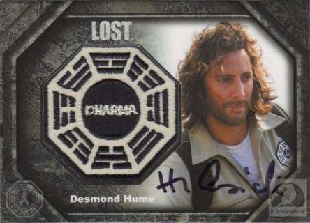 LOST Desmond DHARMA Patch Card Signed by Henry Ian Cusick | Blacksparrow