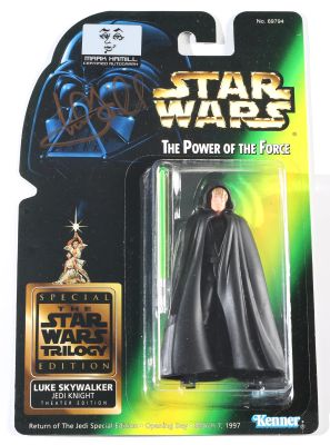 Mark Hamill as Luke Skywalker in Star Wars: Return of the Jedi Signed Kenner Power of the Force Action Figure | SWAU