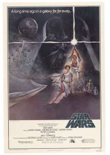 STAR WARS STYLE A ORIGINAL 1977 LINEN-MOUNTED ONE-SHEET MOVIE POSTER (THIRD PRINTING). | Hake’s