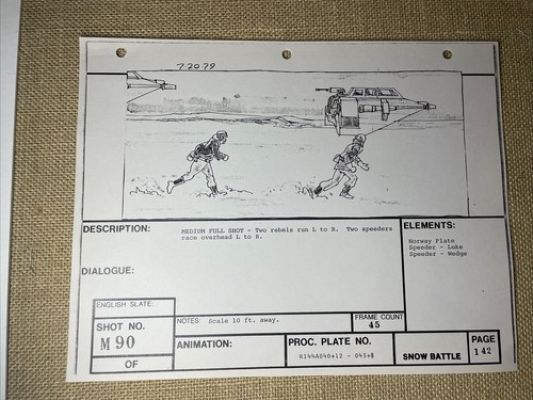 Star wars storyboards Empire Strikes Back movie props HOTH SNOW-SPEEDER ESB | eBay US (Buy It Now)