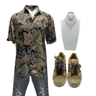 Road House Ellie Screen Worn Shirt, Zip-Front Pants, Necklace Set, Ring, Earrings & Lace-Up Shoes Ch 2 Sc 42pt1 | VIP Fan Auctions