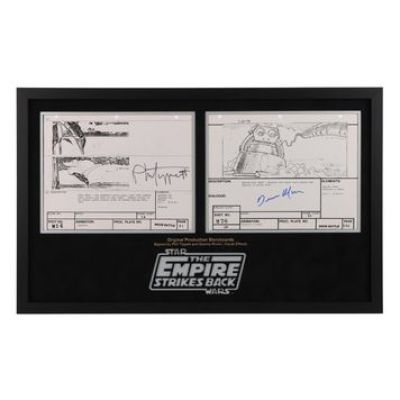 Star Wars: the Empire Strikes Back | Pair of Original Production Storyboards Autographed by Phil Tippett and Dennis Muren | Propstore (Buy Now)