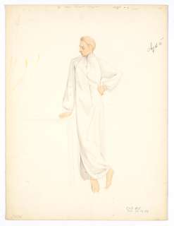 A Dirk Bogarde costume design sketch from "Song Without End" | Bonhams
