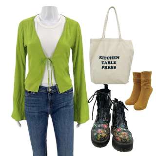 Scream VI Anika Kayoko (Devyn Nekoda) Screen Worn Blouse, Tank Top, Jeans, Tote Bag, Socks & Boots Ch 2 Sc 31-46 | VIP Fan Auctions
