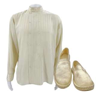 Eddington Vernon Jefferson Peak (Austin Butler) Screen Worn Button-Up Shirt & Dress Shoes Ch 4 Sc 61 | VIP Fan Auctions