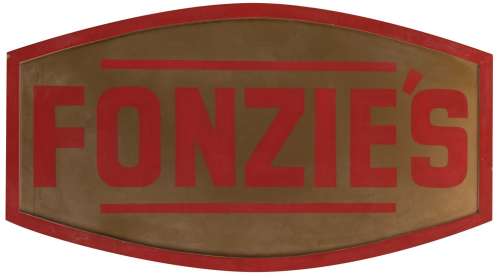 Lot 113 - Henry Winkler "Arthur ‘Fonzie‘ Fonzarelli" repair shop sign from Happy Days.