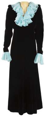 Lot 537 - Rachel Welch "Myra Breckenridge" black velvet dress made for Myra Breckenridge.