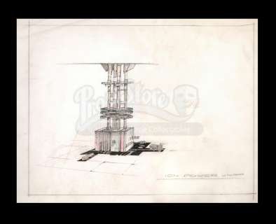 Harry Lange Auction | Hand-Drawn Coloured Ion Power Unit for Star Ship | Propstore