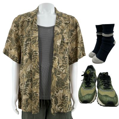 Lot 180: The Wrecking Crew James Hale Screen Worn Button-Up Shirt, Tank Top, Shorts, Socks & Sneakers Ch 5 Sc 41 | VIP Fan Auctions