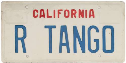 Lot 513 - Sylvester Stallone ‘Tango‘ License Plate from Tango & Cash.