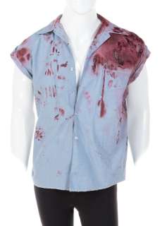 Lot 735 - Woody Harrelson ‘Mickey Knox‘ bloody prison shirt from Natural Born Killers.