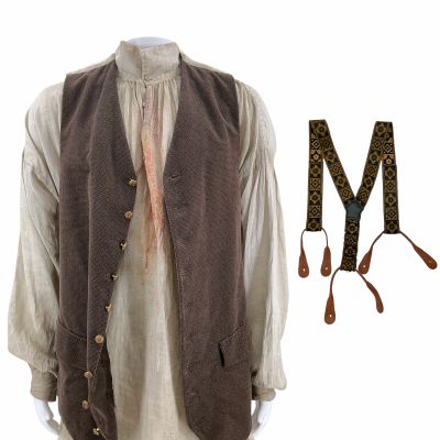 Lot 20: Wuthering Heights Earnshaw (Martin Clunes) Screen Worn Waistcoat, Shirt & Braces Ch 4, 5 Sc 37, 39-42, 57 | VIP Fan Auctions