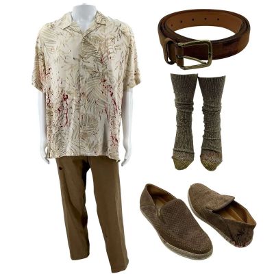 Lot 95: Poker Face Season 2 Jeffrey Screen Worn Dummy Button-Up Shirt, Pants, Socks, Shoes & Belt Ep 203 | VIP Fan Auctions