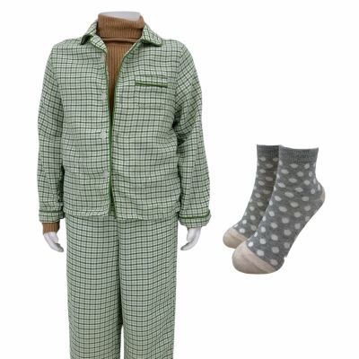 Lot 52: Onslaught Daisy Screen Worn Pajama Shirt, Turtleneck Shirt, Pajama Pants & Socks Ch 2 Sc 70, 72, 82 | VIP Fan Auctions