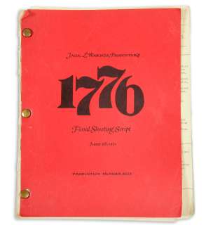 An actor’s working copy of the script for 1776 | Bonhams
