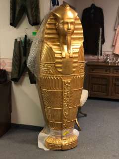 Approx 6 ft tall - Egyptian sarcophagus prop "painted gold on styrofoam construction" (From the horr | Direct Liquidation