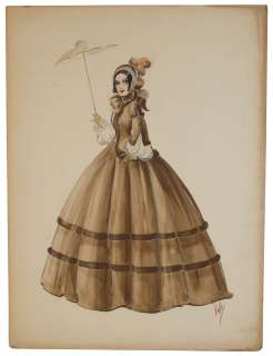 Oscar Winning Costume Designer, Arlington Valles Original Sketch | Nate Sanders