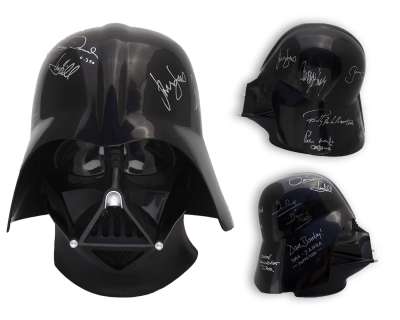 Star Wars Cast-Signed Darth Vader Helmet -- Signed by All Stars of ’’Star Wars’’ and ’’The Empire Strikes Back’’, Including Carrie Fisher, Harrison Ford and Mark Hamill | Nate Sanders