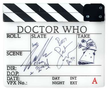 Doctor Who: An autographed A-Frame clapperboard from Series 9, BBC, 2015, | Bonhams