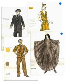 Costume Sketches by Tony Award Winning Costume Designer -- Four Sketches for ’’Kiss of the Spider Woman’’ and ’’Show Boat’’ | Nate Sanders