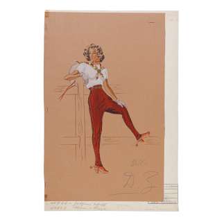 A Gene Tierney Costume Sketch for Leave Her to Heaven Designed by Kay Nelson, Sketched by Paula Giokaris | Bonhams