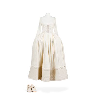 Lot 19 - Claire’s wedding night ensemble, from the wedding of Jamie and Claire Season 1, Episode 7, ’The Wedding’ 5 | Bonhams