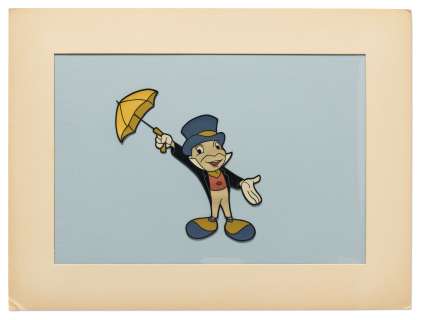 Disney Animation Screen-Used Cel of Jiminy Cricket | Nate Sanders