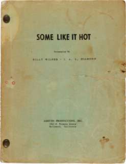 A Joan Shawlee Personally-Owned Script from "Some Like It Hot." | Heritage