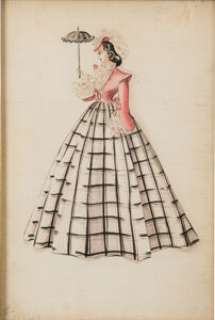 A Costume Design Sketch by Walter Plunkett from "Gone With The Wind." | Heritage