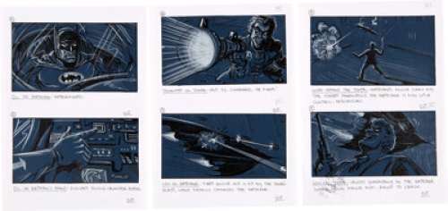 Batman Storyboards Original Art Group of 6 (Warner Brothers c. 1989). | Heritage
