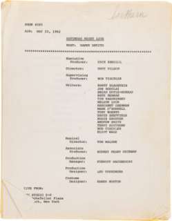 Saturday Night Live (NBC TV, 1975-Present), Terry Southern-Written Scripts and Various Satirical Materials. | Heritage