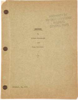 Saboteur (Universal, 1942), Typed-Carbon Universal/Central Files Screenplay by Alfred Hitchcock and Joan Harrison. | Heritage