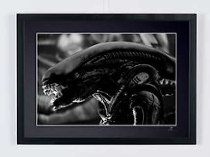 Alien (1979) - Xenomorph Monster | Alien (1979) - Xenomorph Monster - Fine Art Photography - Luxury Wooden Framed 70X50 cm - Limited Edition Nr 01 of 30 - Serial ID 16912 - Original Certificate (COA), Hologram Logo Editor and QR Code | Catawiki